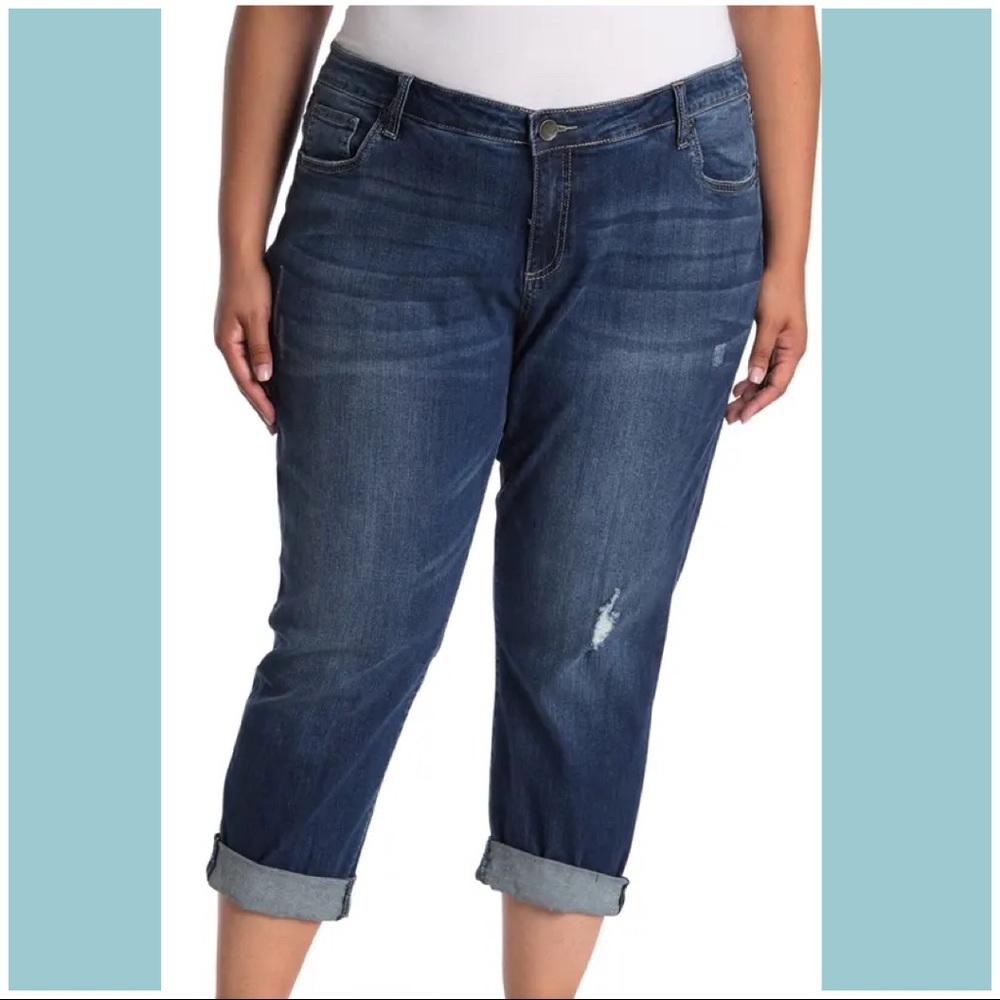🆕 KUT FROM THE KLOTH Boyfriend Cropped Jeans size 24W